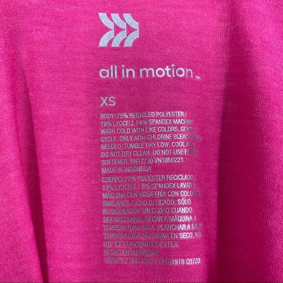 all in motion Fuchsia Short Sleeve Tie Back V-Neck T-Shirt Size XS - Picture 7 of 7